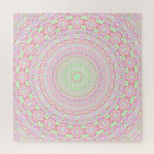 Puzzle Coloré Groovy Tripant Boho Hippie Pastel Mandala