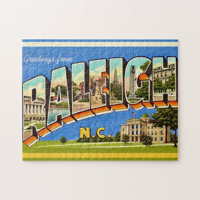 Puzzle Coloré Raleigh NC 11x14  (Horizontal)