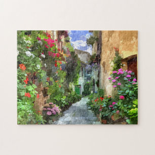 Puzzle Coloré Vérone Village Aquarelle Art Peinture