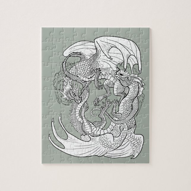 Puzzle Colorez vos propres dragons enjumelés (Vertical)