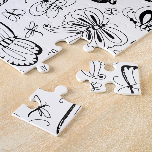 Puzzle Colorez vos propres papillons Noir et Blanc (Côté)