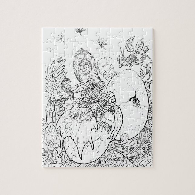 Puzzle Colorez votre propre dragon à éclos (Vertical)