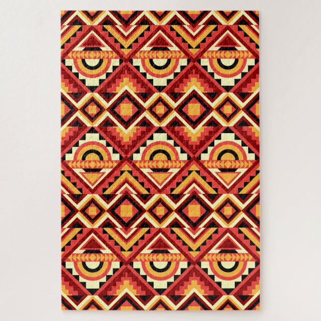 Puzzle Colorful Abstract Geometric Kaleidoscope Pattern (Vertical)
