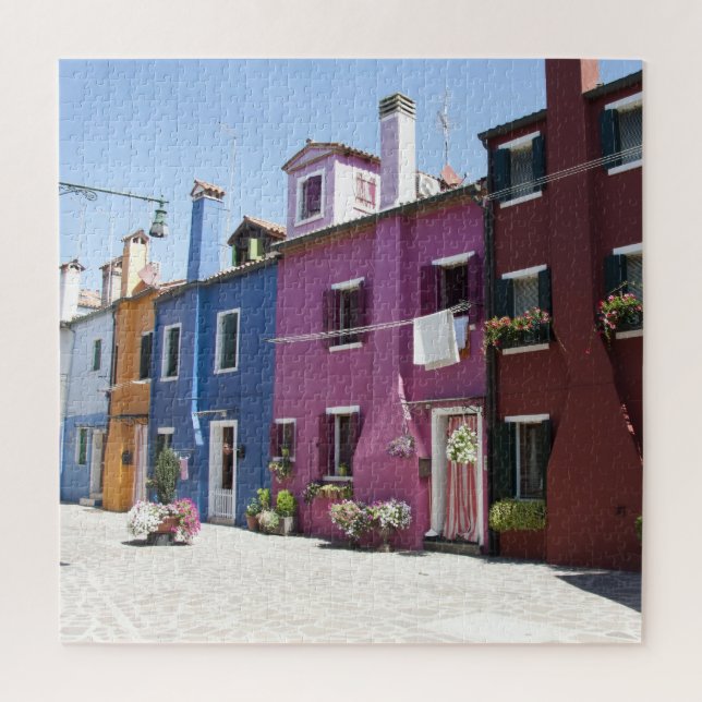 Puzzle Colorful Burano In Venice, Italy (Vertical)