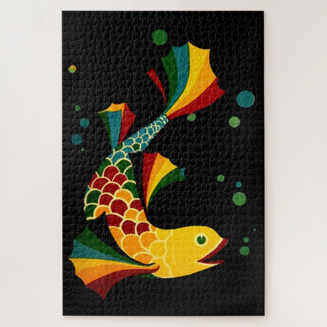 Puzzle colorful fish ‘n bubbles (Vertical)