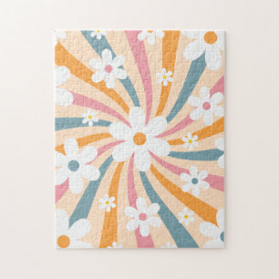 Puzzle Colorful Super Retro Sunshine & 60s Daisy Floral