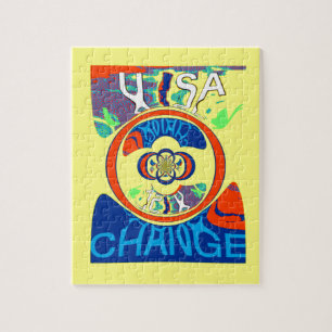 Puzzle Colorful USA Change : Un design festif