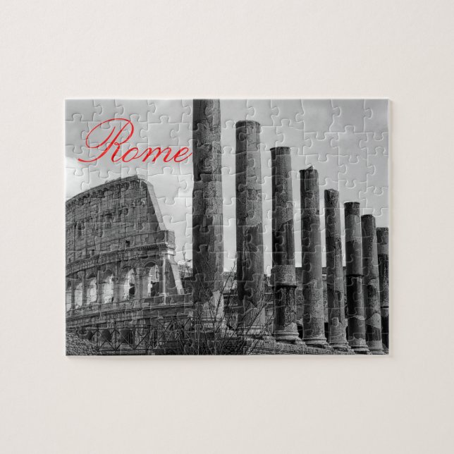Puzzle Colosseum Rome Italian Travel Photo Black & White (Horizontal)