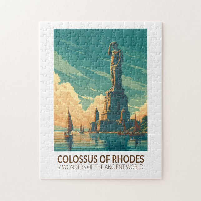 Puzzle Colossus of Rhodes Seven Wonders of the World Art (Vertical)