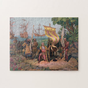 Puzzle Columbus Landing in America Painting (1892)