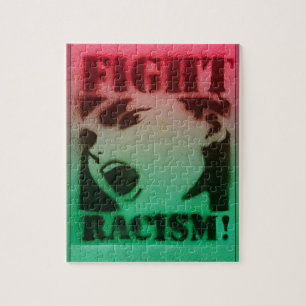 Puzzle Combattre le racisme en rouge noir et vert