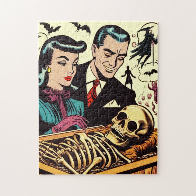 Puzzle Comics Retro Goth Couple (Vertical)
