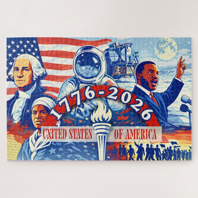 Puzzle Commemorative 1776-2026 États-Unis Semiquincentenn (Horizontal)