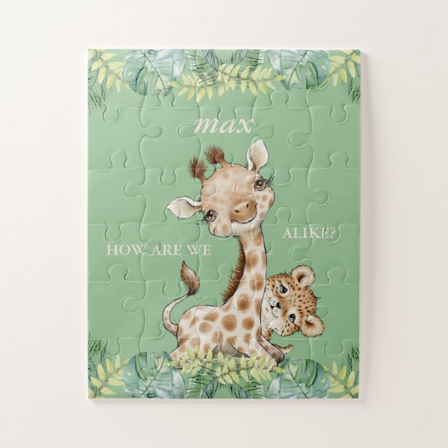 Puzzle Comment Sommes-Nous Comme Giraffe Cheetah Kids (Vertical)