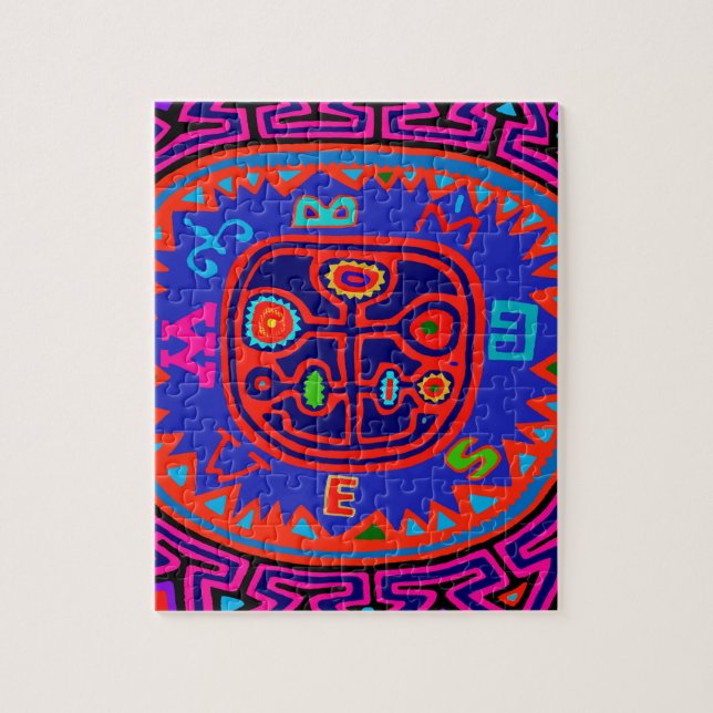 Puzzle Compas Mola indienne de Kuna (Vertical)