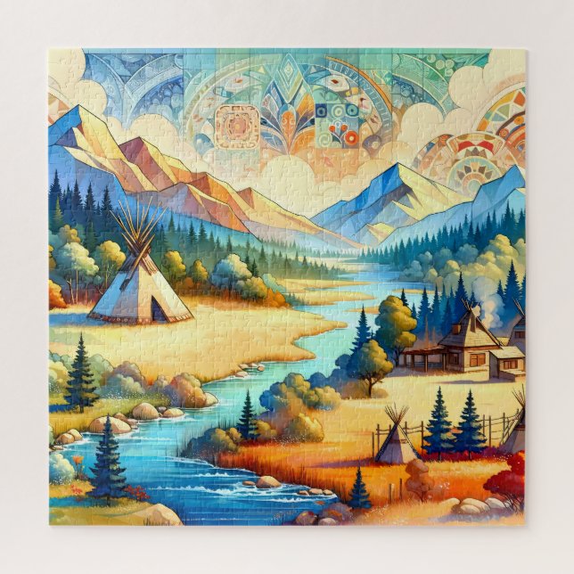 Puzzle Composition de paysage symbolique de la vallée sac (Vertical)