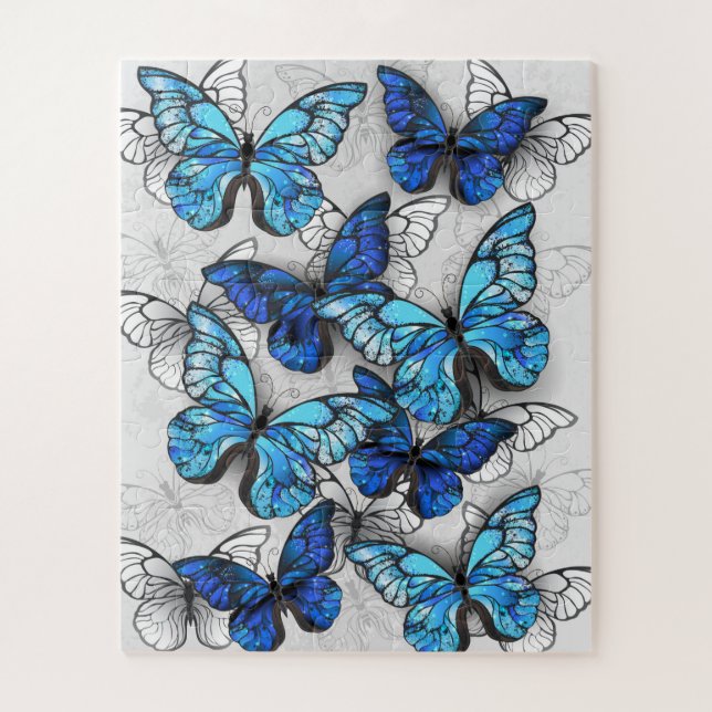 Puzzle Composition des White and Blue Butterflies (Vertical)