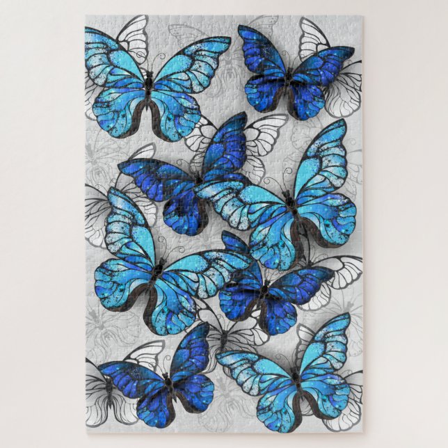 Puzzle Composition des White and Blue Butterflies (Vertical)
