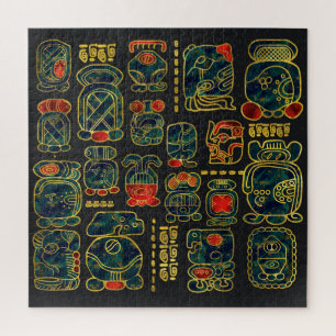 Puzzle Composition en Glyphs de calendrier de Maya
