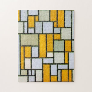 Puzzle Composition Jaune et Gris, Mondrian