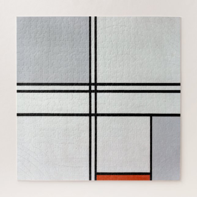 Puzzle Composition (no 1) Gris-rouge | Piet Mondrian | (Vertical)