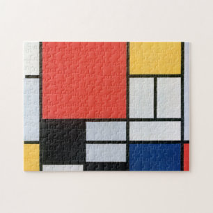 Puzzle Composition Rouge, Jaune, Bleu, Noir, Mondrique