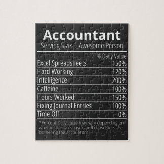 Puzzle Comptable Nutrition Fact, Nutrition Fact