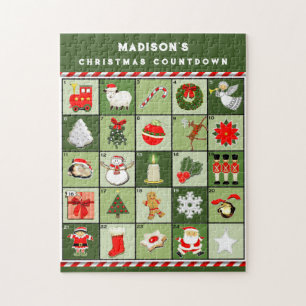 Puzzle Compte à rebours de Noël personnalisé