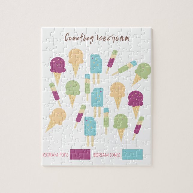Puzzle Compter avec des glaces et des maisons de crème gl (Vertical)
