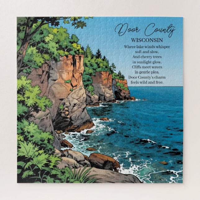 Puzzle Comté de Door, illustration et poème du Wisconsin (Vertical)