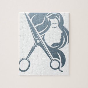 Puzzle Concept de femme de ciseaux de salon de coiffure