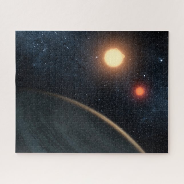 Puzzle Concept de l'artiste illustrant Kepler-16b. (Horizontal)