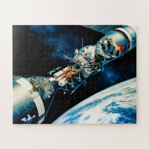 Puzzle Concept vintage de l'affiche de test Apollo-Soyuz