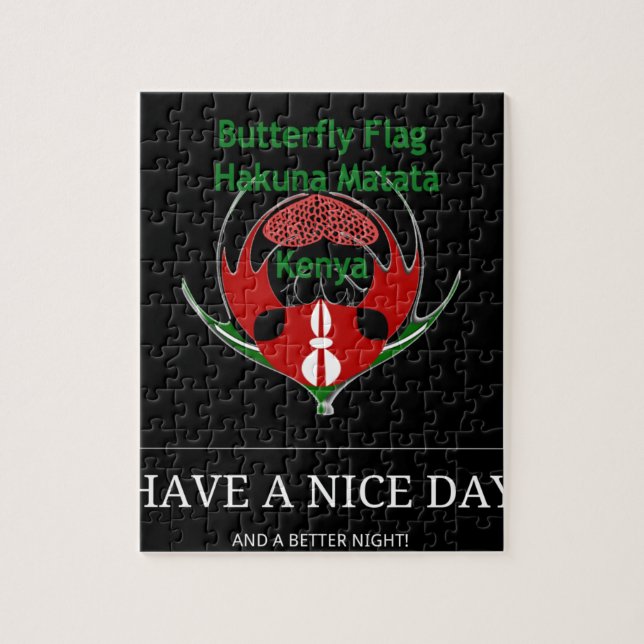 Puzzle Conception de bouclier kenyan : Drapeau papillon.  (Vertical)