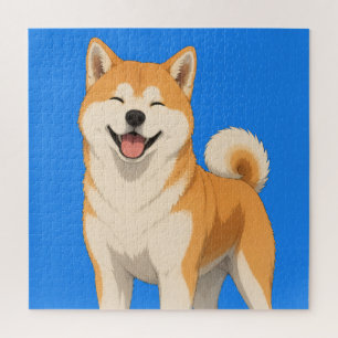 Puzzle Conception de chien Akita heureux