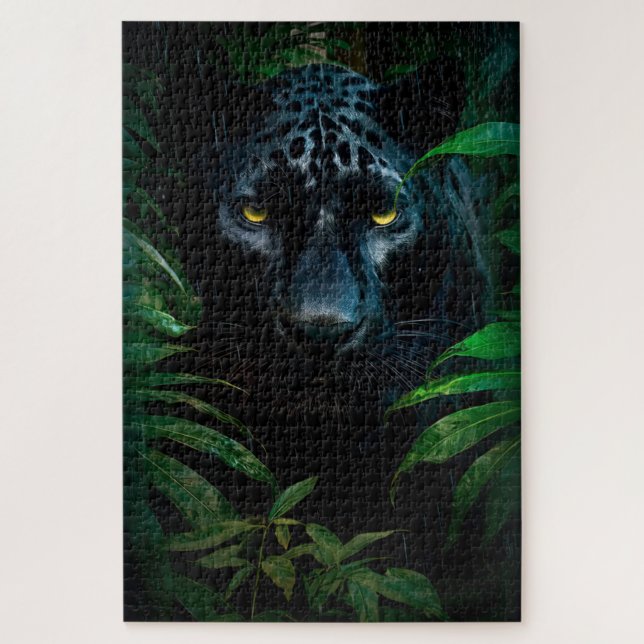 Puzzle Conception de faune de jungle de panthère noire my (Vertical)