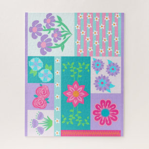 Puzzle Conception de fleurs vibrantes en fleurs