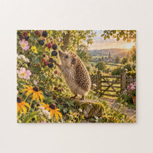 Puzzle Conception de hérisson de jardin de mûres