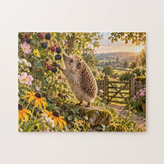 Puzzle Conception de hérisson de jardin de mûres (Horizontal)