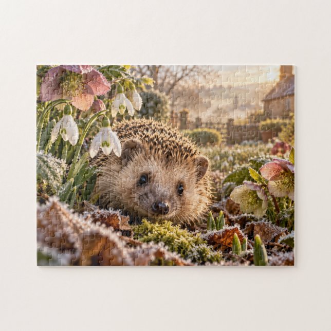Puzzle Conception de hérisson de jardin givré (Horizontal)