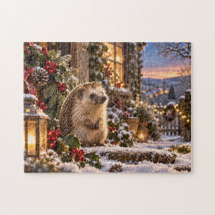 Puzzle Conception de hérisson de vacances d'hiver