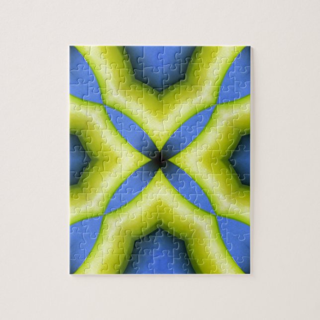 Puzzle Conception de kaléidoscope jaune bleu (Vertical)