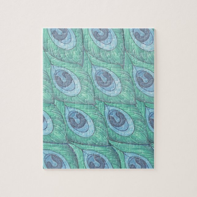 Puzzle Conception de Motif Peacock turquoise (Vertical)
