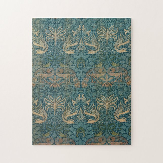 Puzzle Conception de paon de William Morris et de textile (Vertical)