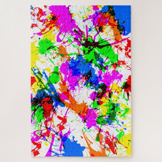 Puzzle Conception de peinture éclaboussée colorée mignonn (Vertical)