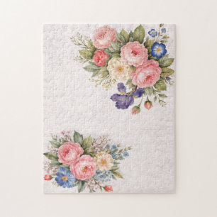 Puzzle Conception de rose florale personnalisée vintage r