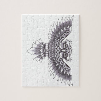 Puzzle Conception de tatouage de hibou de vieille école