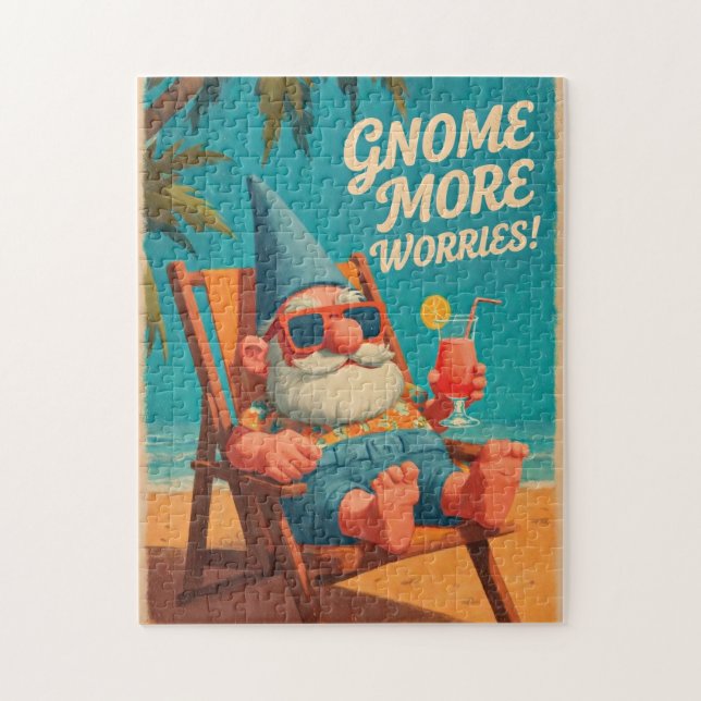 Puzzle Conception de vacances à la plage de gnome de styl (Vertical)