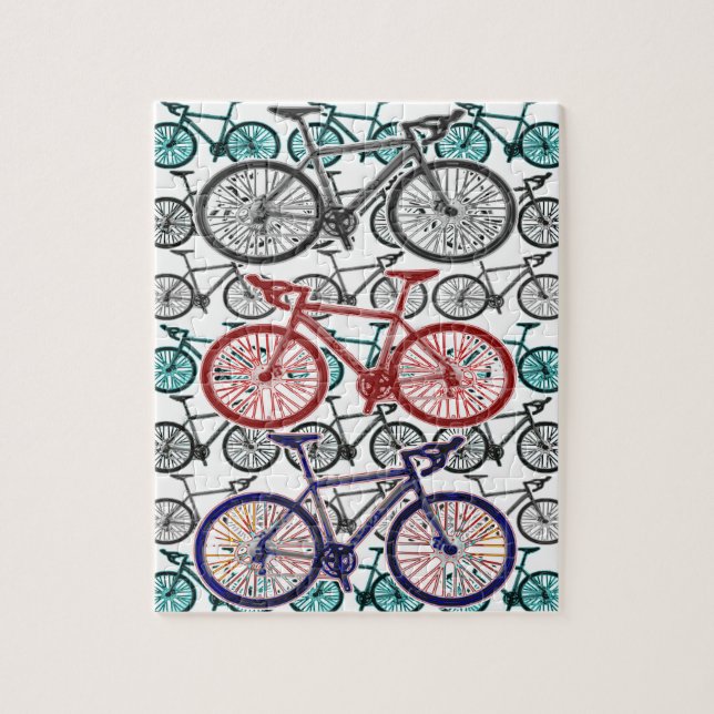Puzzle Conception d'impression de bicyclette (Vertical)