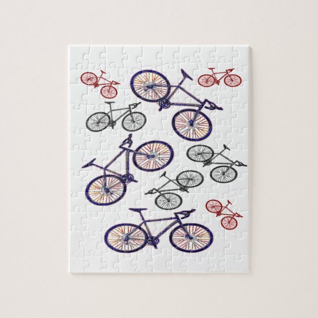 Puzzle Conception d'impression de bicyclette (Vertical)